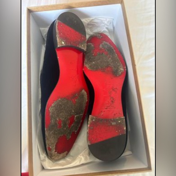 christian louboutin dandelion flare belt black loafers